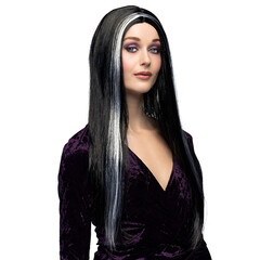 Pruik Heks zwart/wit