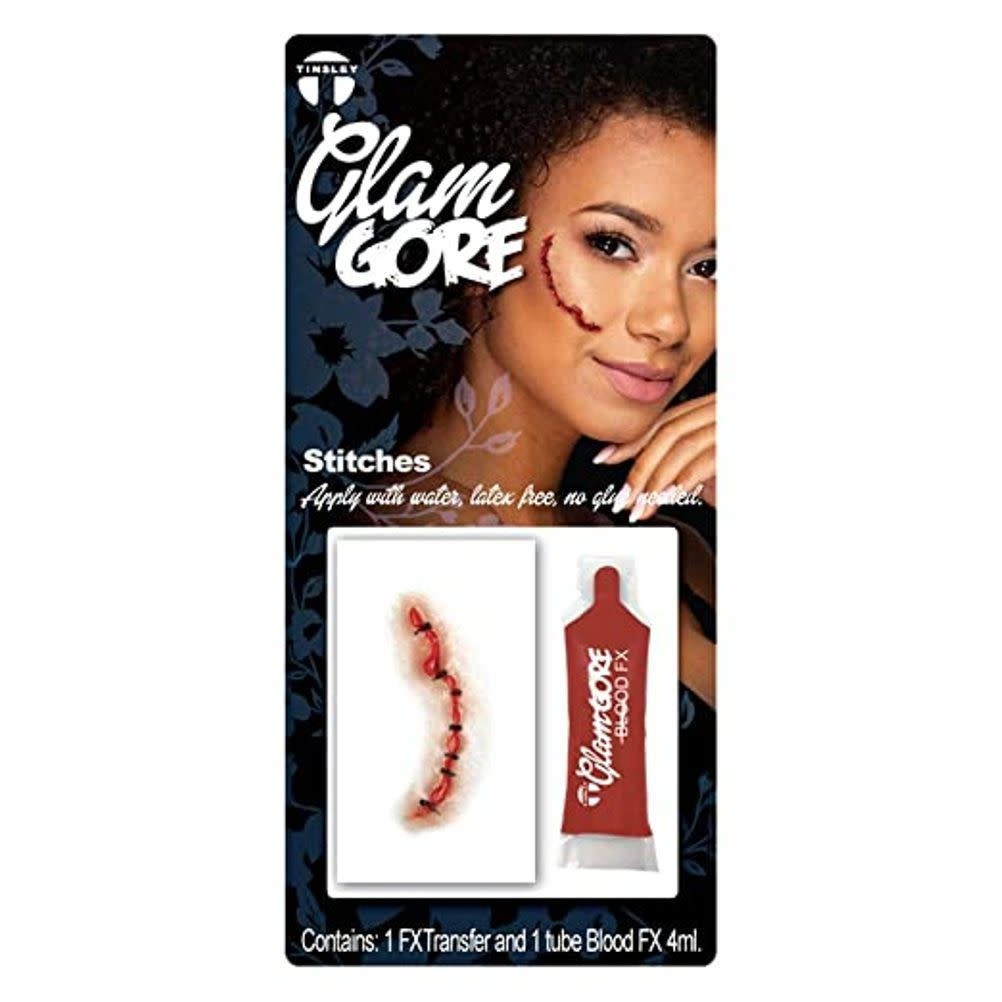 Litteken nepwonde Glam Gore Transfer and Blood Sachet- Stitches