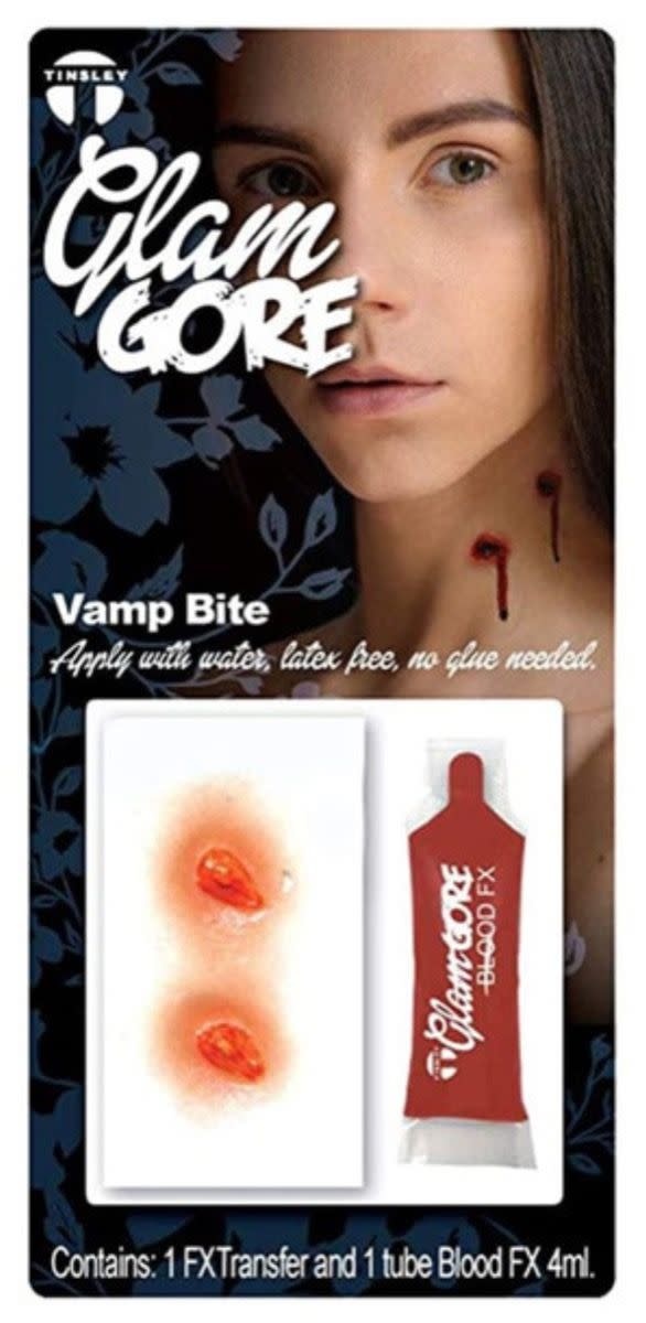 Littekens nepwonde Glam Gore Transfer and Blood Sachet- Vampire bite