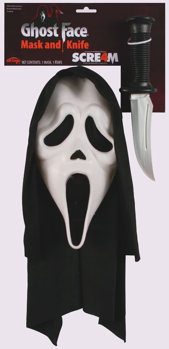 Scream Ghost Face Masker met Capuchon & Mes Officiele Licentie