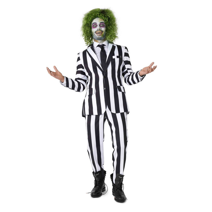 Suitmeister Beetlejuice kostuum zwart wit gestreept