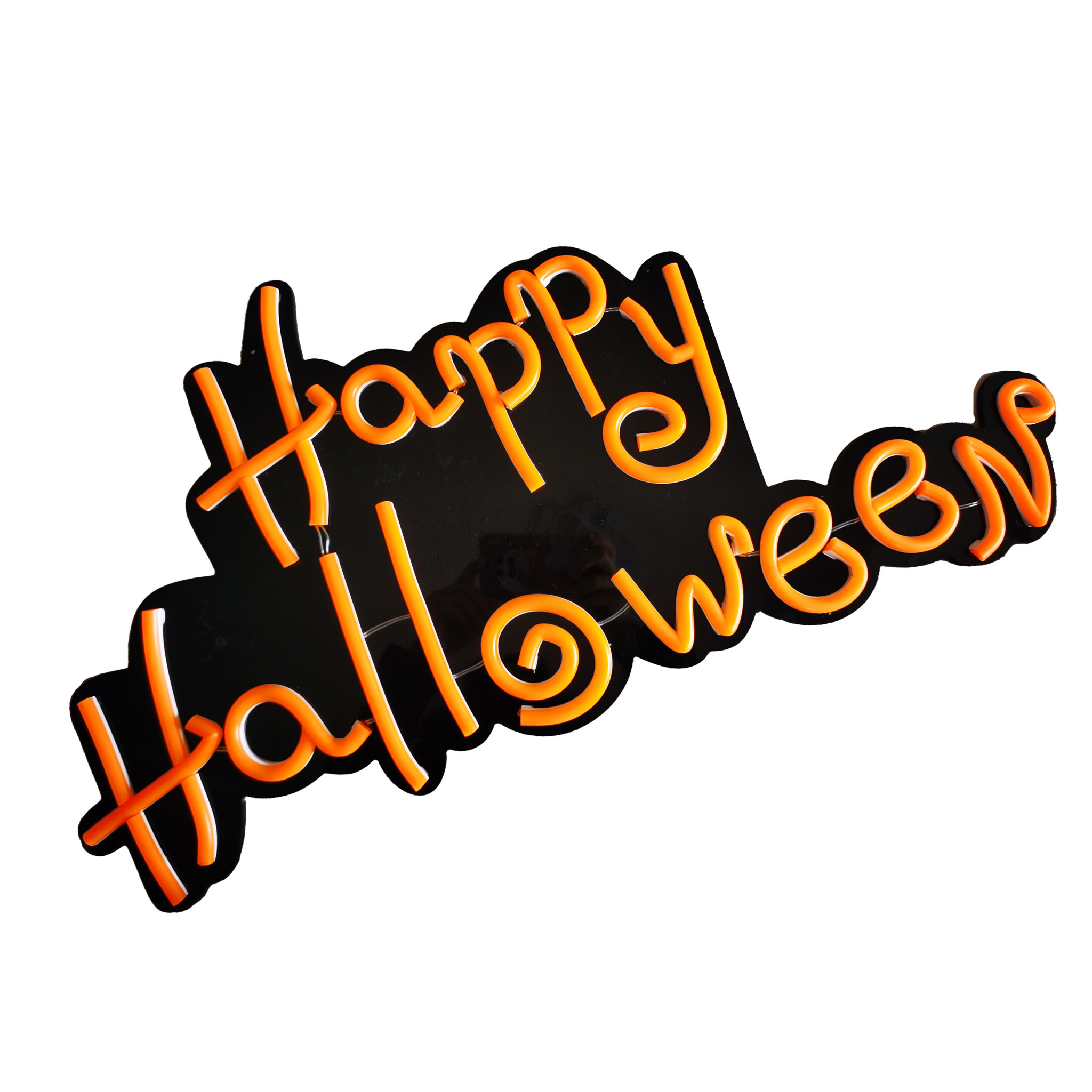 Neon licht Happy Halloween oranje 60 x 30cm