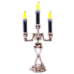Skelet kandelaar met 3 led kaarsen