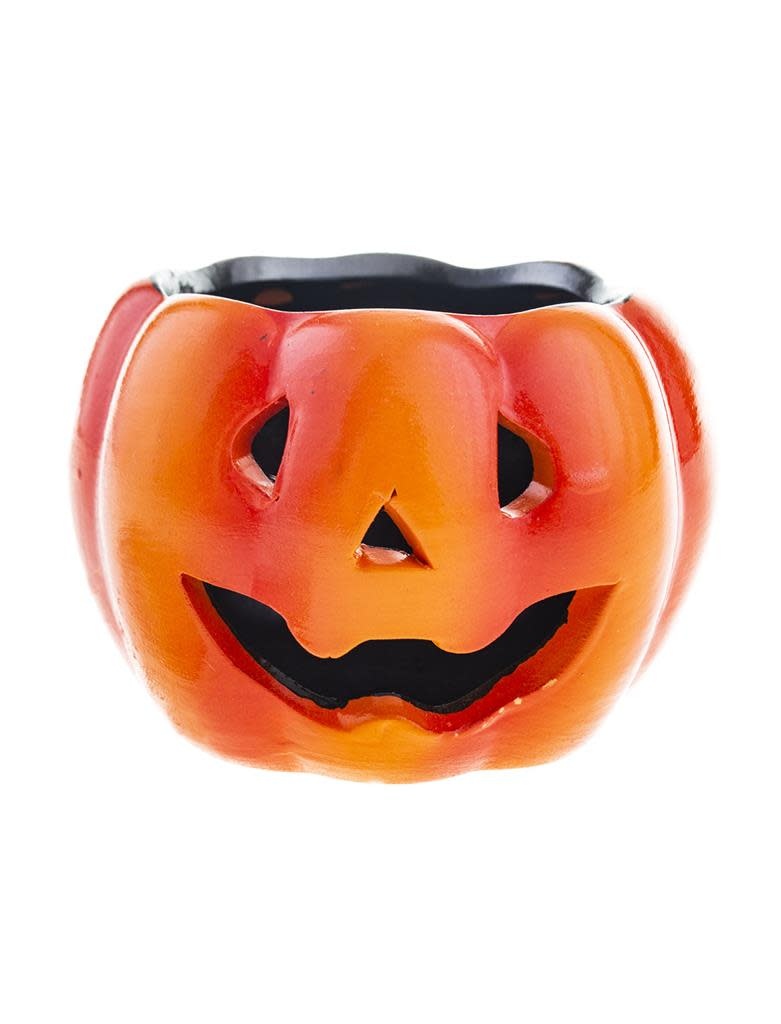 Halloween kaarsenhouder pompoen 9 x 7cm