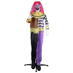 Halloween decoratie bewegend zwaaiende clown 160cm