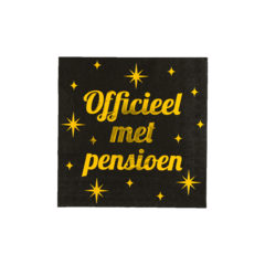 Classy party servetten zwart goud Officieel met Pensioen