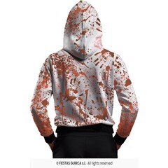 Feestshop.be Bebloede trui met kap en masker wit Halloween