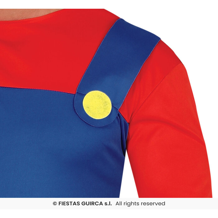 Feestshop.be Loodgieter trein machinist rood blauw Mario