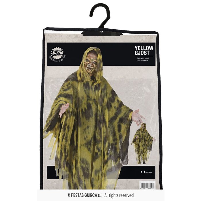 Geest tuniek met kap Halloween geel one size