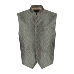 Luxe Oktoberfest trachten gilet jacquardpatroon, groen/beige