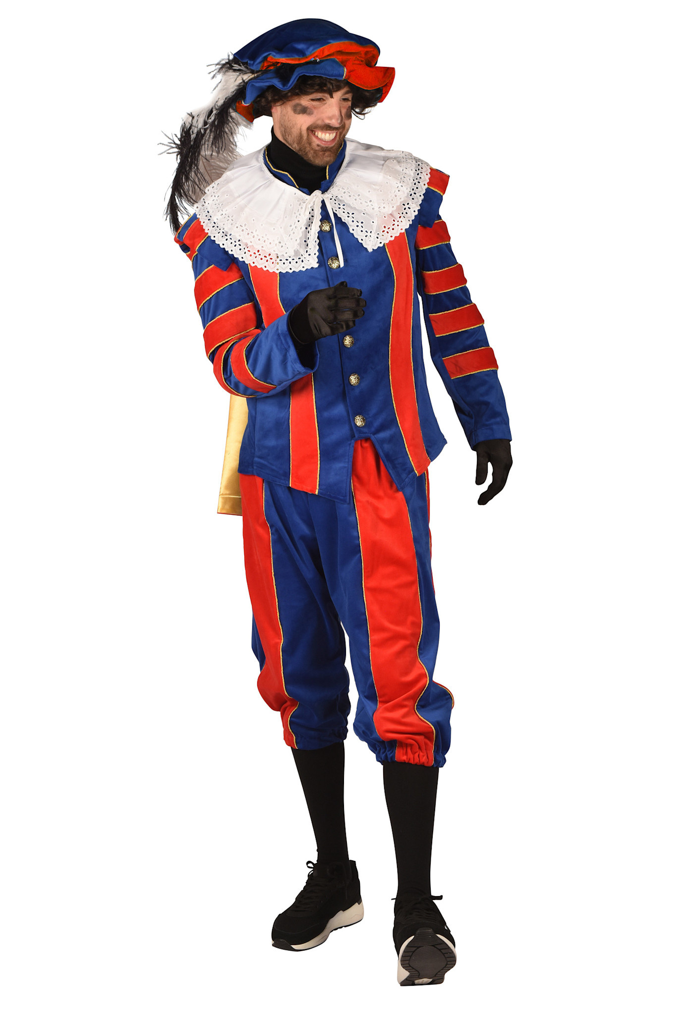 Thetru Piet kostuum Cadiz luxe rood-blauw