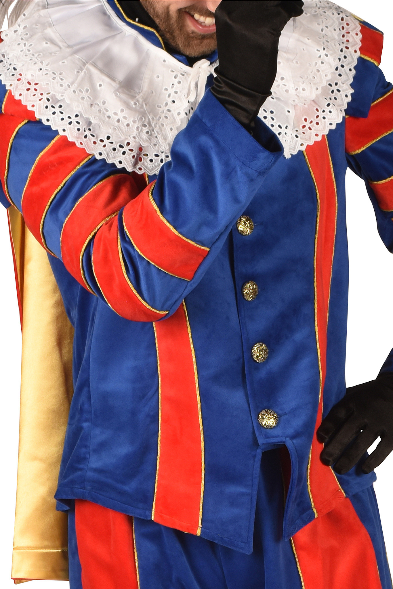 Thetru Piet kostuum Cadiz luxe rood-blauw