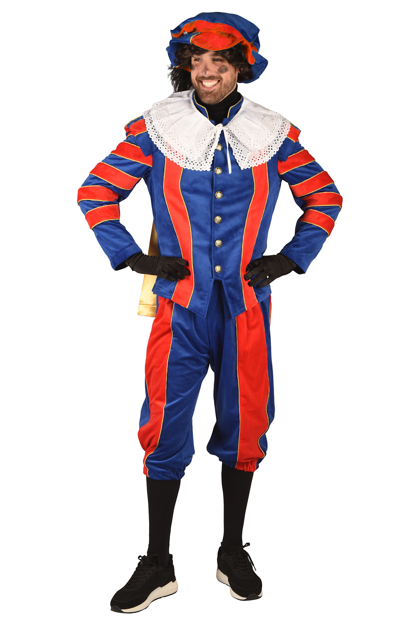 Thetru Piet kostuum Cadiz luxe rood-blauw