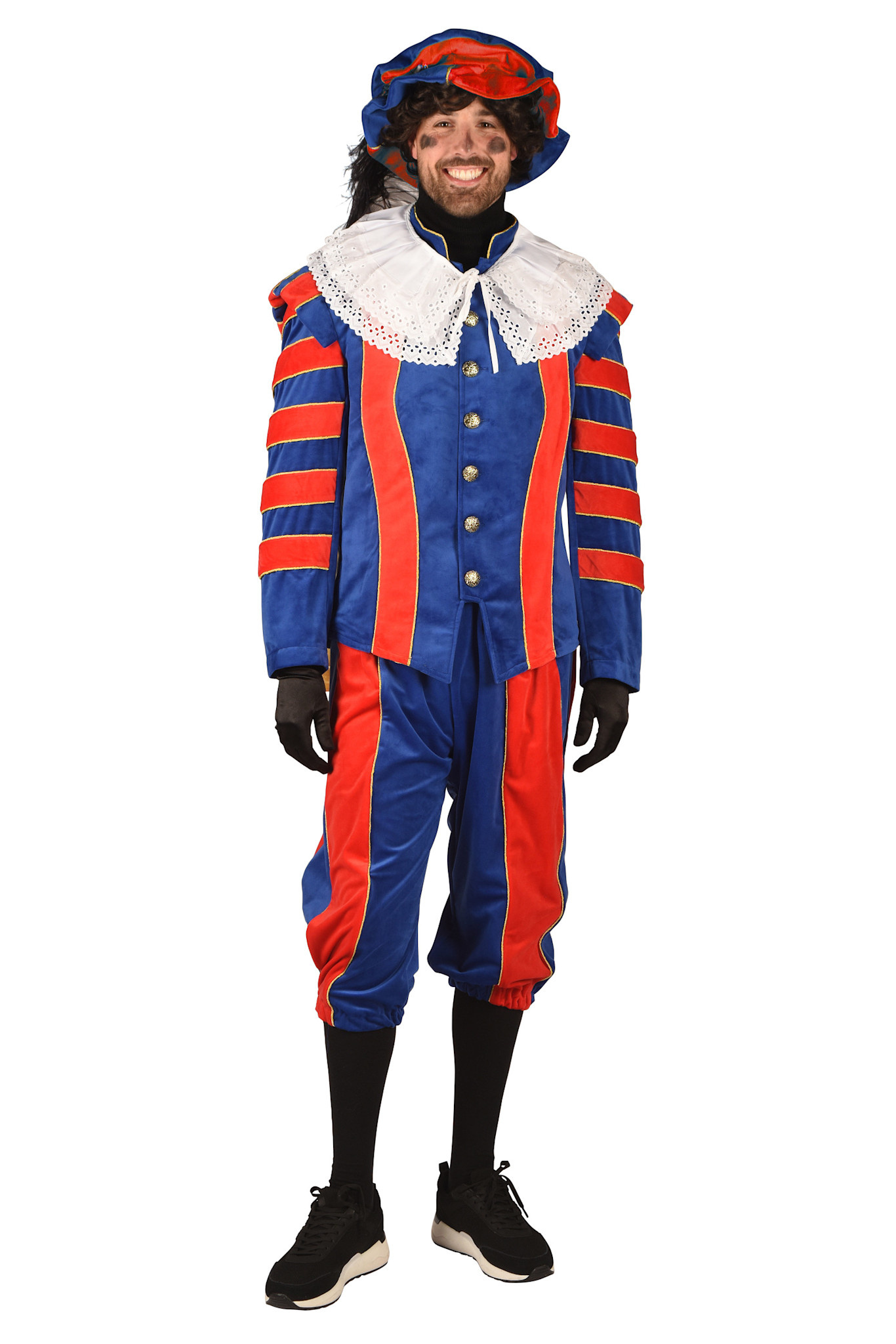 Thetru Piet kostuum Cadiz luxe rood-blauw