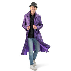 Feestshop.be Spinnen jas paars Halloween lange jas
