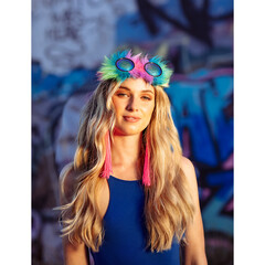 Paar oorbellen Festival neonroze