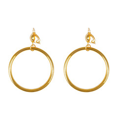 Feestshop.be Paar oorbellen piet / piraat gouden ring met klipsluiting