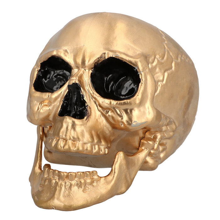 Boland Schedel met beweegbare kaak Halloween goud