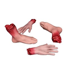 Feestshop.be Set bloederige handen en voeten Halloween