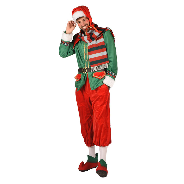 Thetru Elfen kostuum kerst heer rood groen Donato luxe