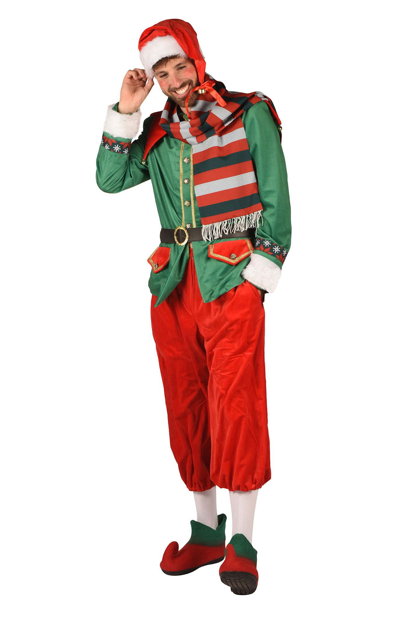 Thetru Elfen kostuum kerst heer rood groen Donato luxe