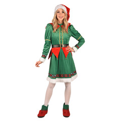 Thetru Kerst elf kostuum dames Saltarella groen rood Luxe