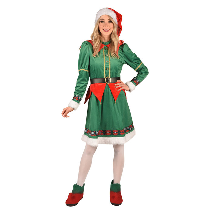 Thetru Kerst elf kostuum dames Saltarella groen rood Luxe