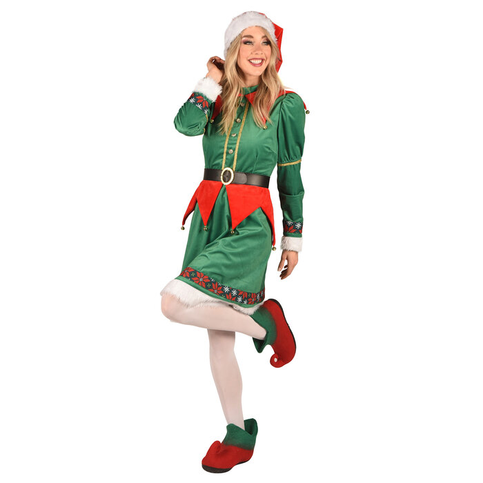 Thetru Kerst elf kostuum dames Saltarella groen rood Luxe