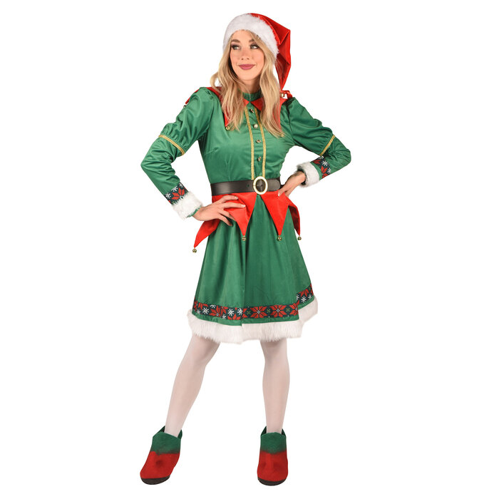 Thetru Kerst elf kostuum dames Saltarella groen rood Luxe