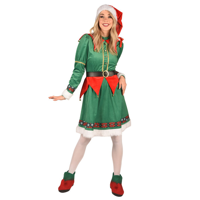 Collection Kerst elf kostuum dames Saltarella groen rood Luxe