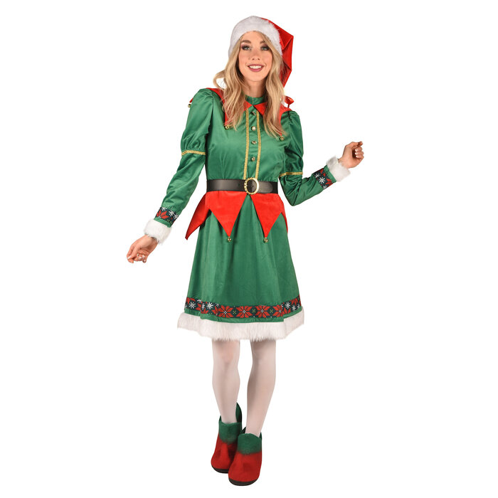 Thetru Kerst elf kostuum dames Saltarella groen rood Luxe