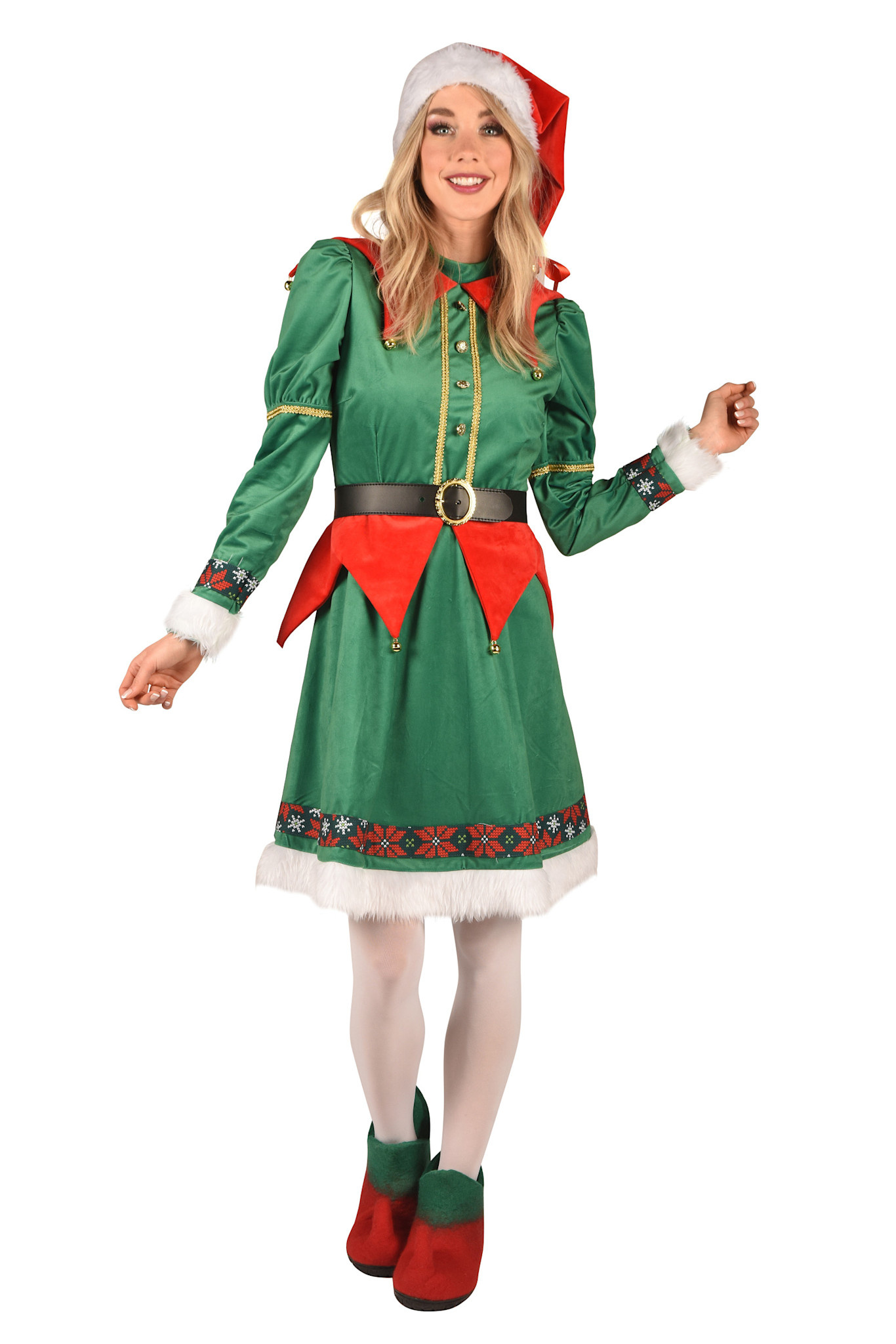 Thetru Kerst elf kostuum dames Saltarella groen rood Luxe