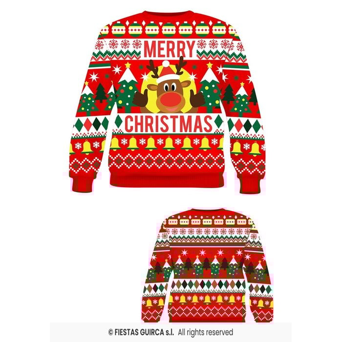 Kersttrui rood Merry Christmas