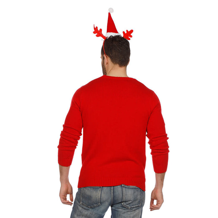 Kersttrui rood rendier