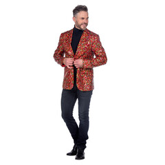 Pailletten kerst blazer rood/groen