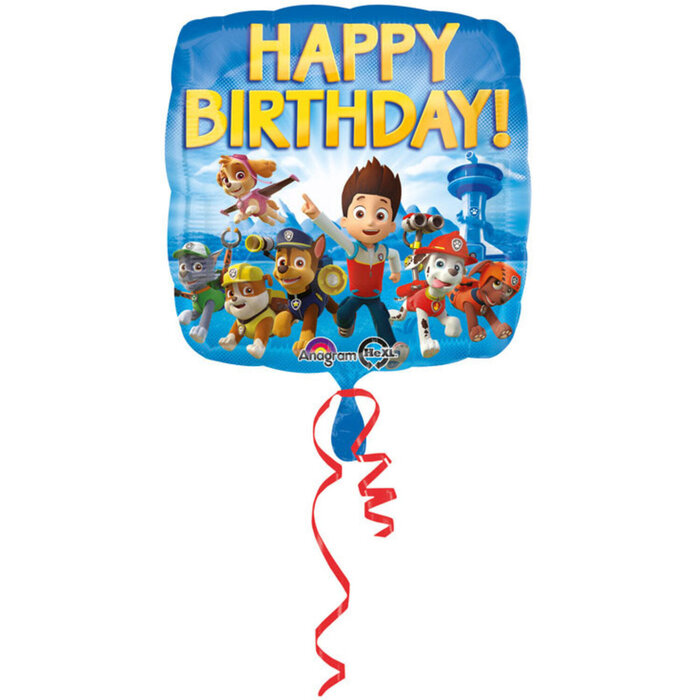 Folieballon - Paw Patrol - Happy Birthday - 45 cm