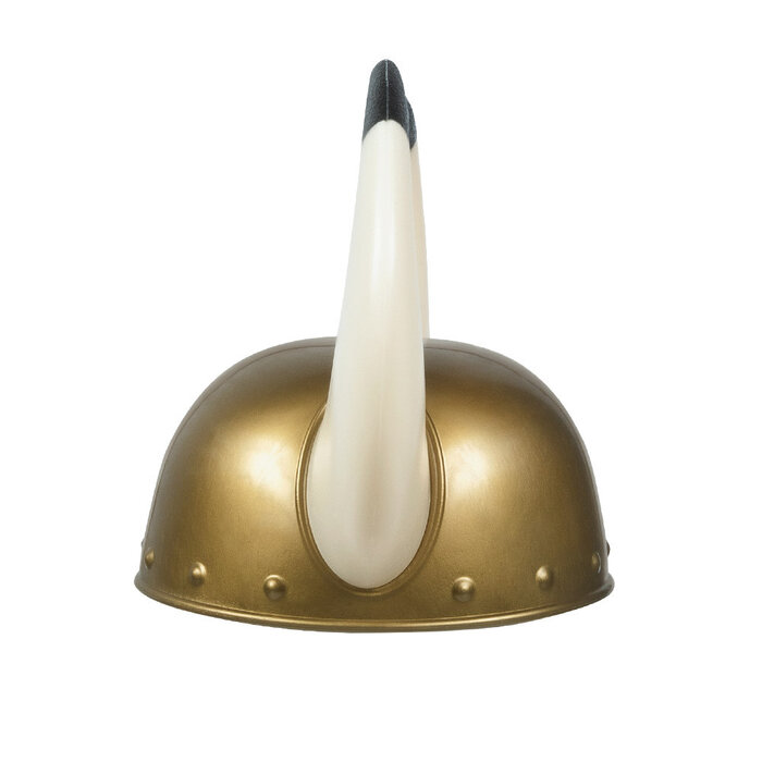 Feestshop.be Viking helm goud met witte hoorns
