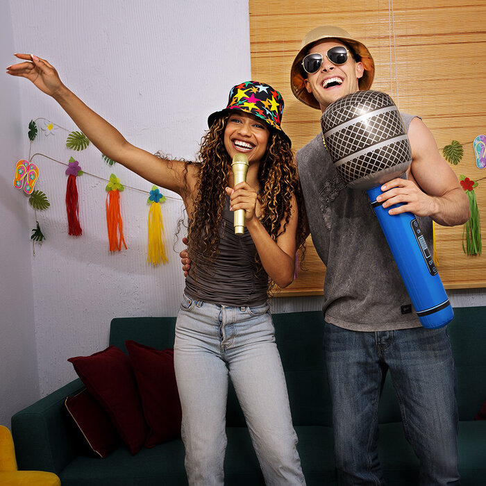 Microfoon speelgoed goud 23,5cm