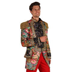 Carnavalsjas heren Carnevale Fiësta bloemen rood