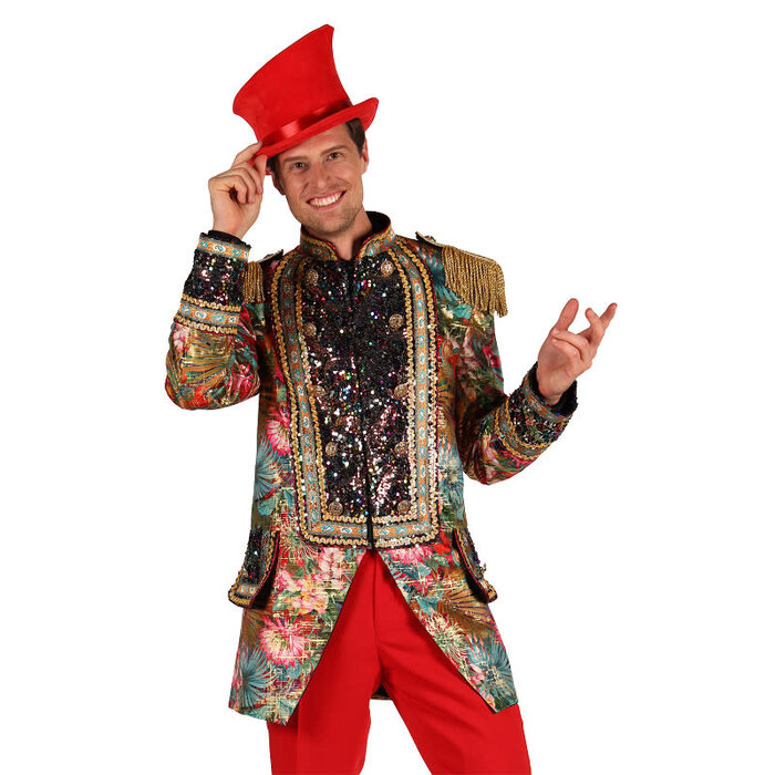 Carnavalsjas heren Carnevale Fiësta bloemen rood