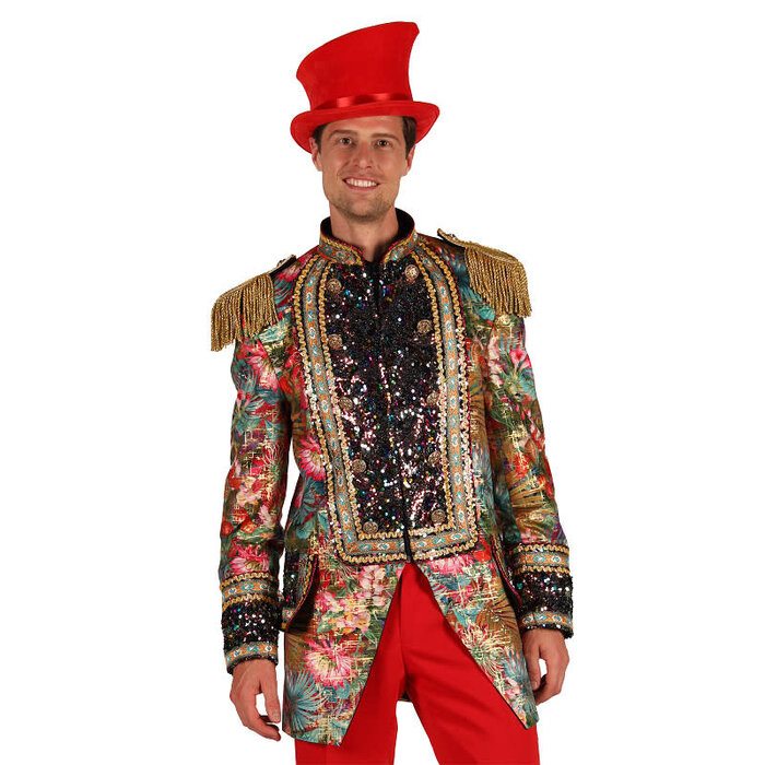 Carnavalsjas heren Carnevale Fiësta bloemen rood