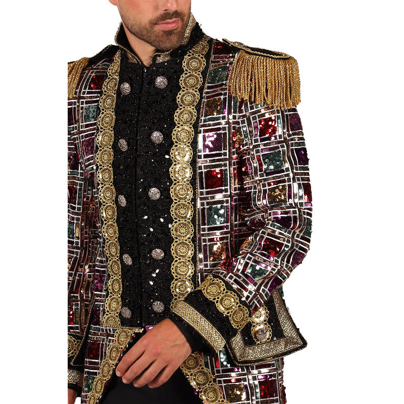 Carnavalsjas heren Sequin Mirror