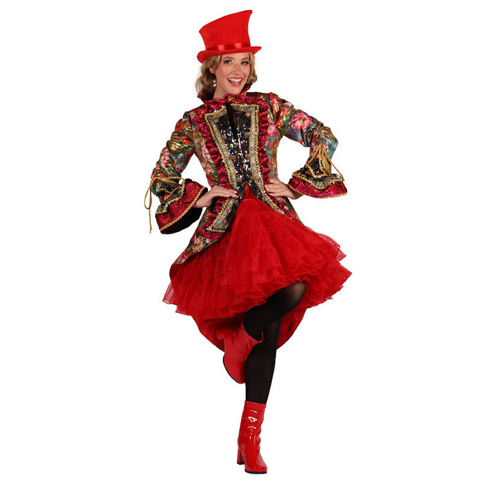 Carnavalsjas dames Carnevale Fiësta bloemen rood