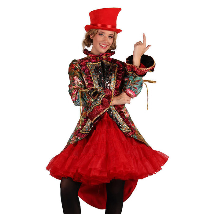 Carnavalsjas dames Carnevale Fiësta bloemen rood