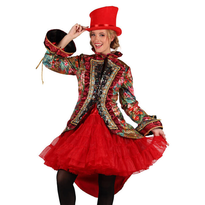 Carnavalsjas dames Carnevale Fiësta bloemen rood
