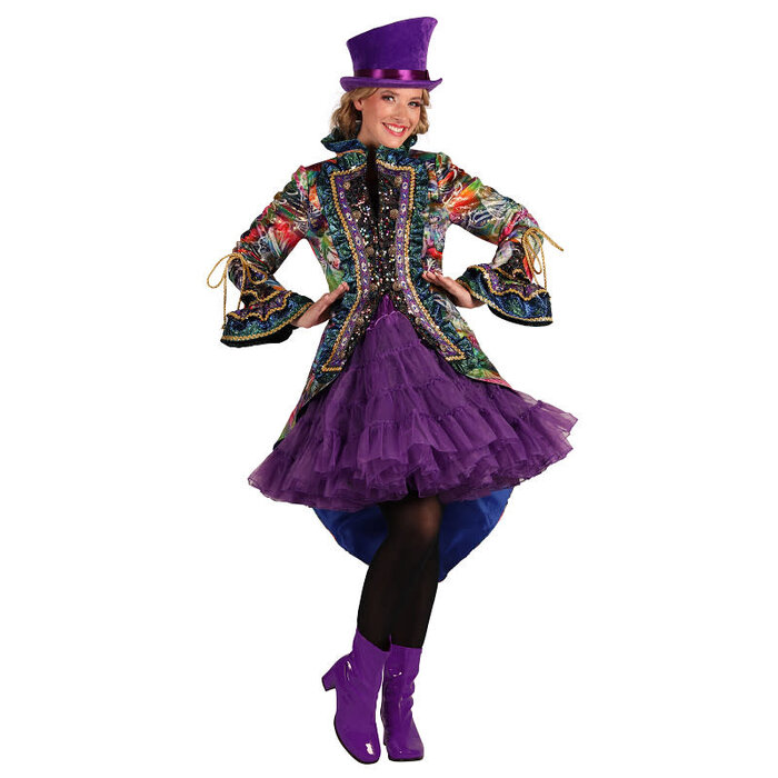 Carnavalsjas dames Carnevale Fiësta bloemen paars