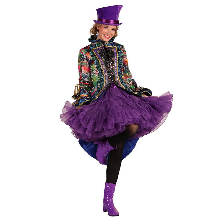 Carnavalsjas dames Carnevale Fiësta bloemen paars