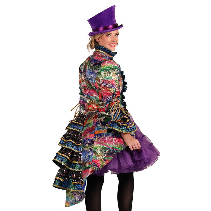 Carnavalsjas dames Carnevale Fiësta bloemen paars