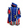 Piet fluweel luxe met cape Malaga blauw/rood