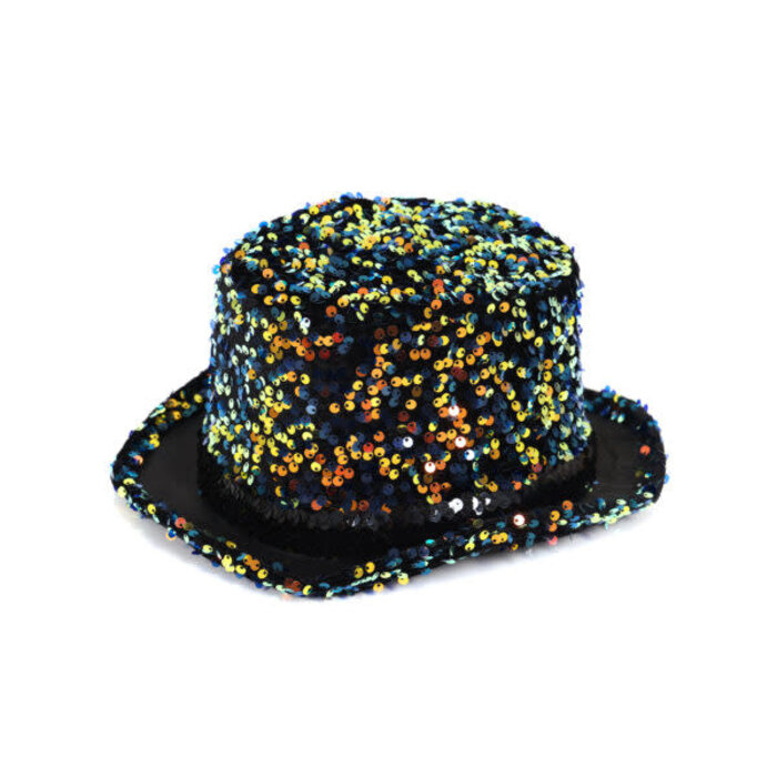 Hoge hoed paillet groen